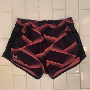 Pink and blue running shorts